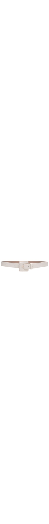Cinto Feminino Couro Com Fivela Encapada Quadrada - Off White