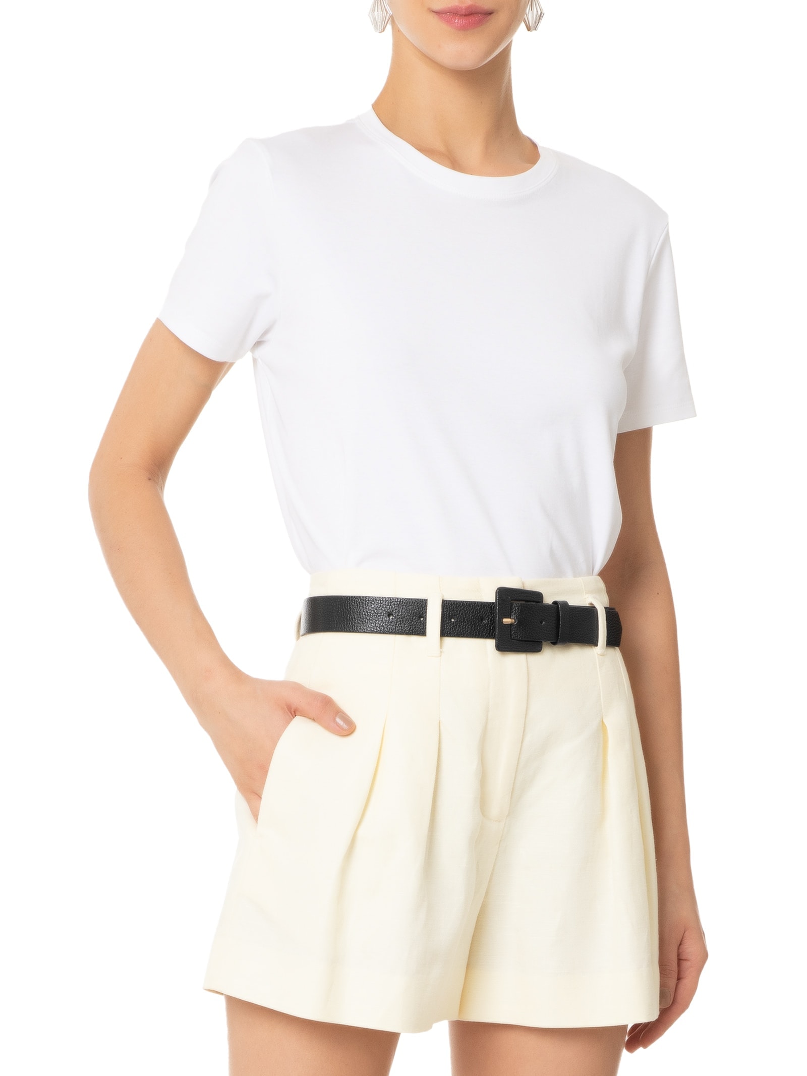 Cinto Feminino Couro Com Fivela Encapada Quadrada Preto Basiq