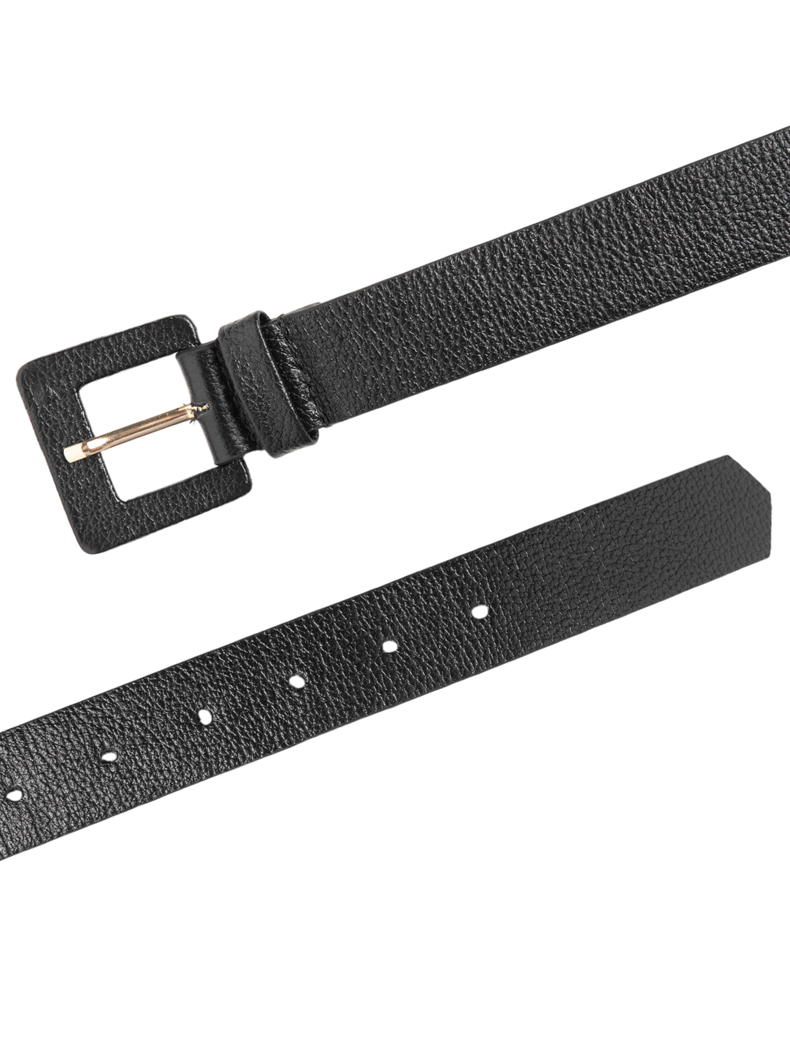 Cinto Feminino Couro Com Fivela Encapada Quadrada Preto Basiq