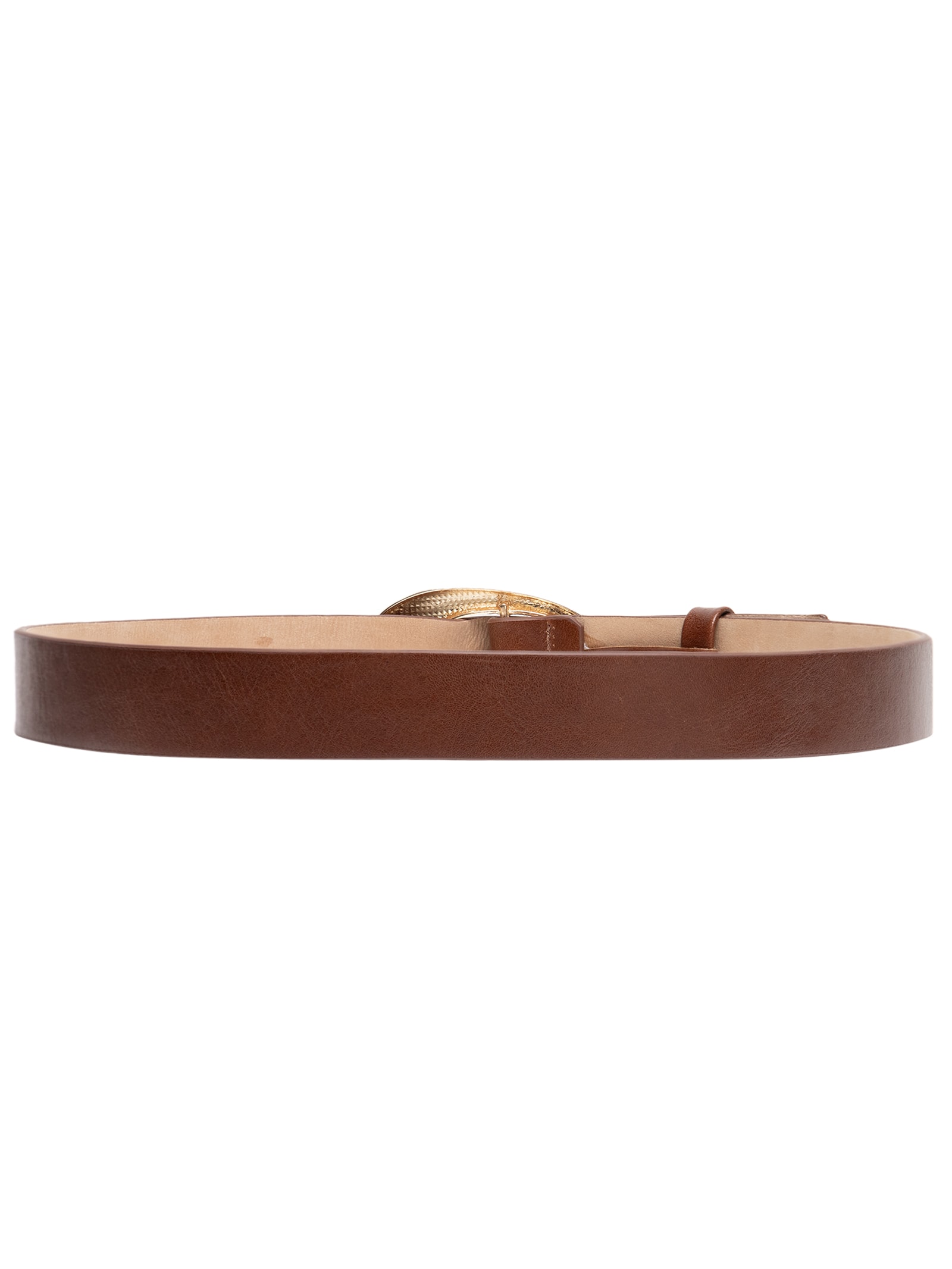 Cinto Feminino Couro Com Fivela Escovada Marrom '2Essential