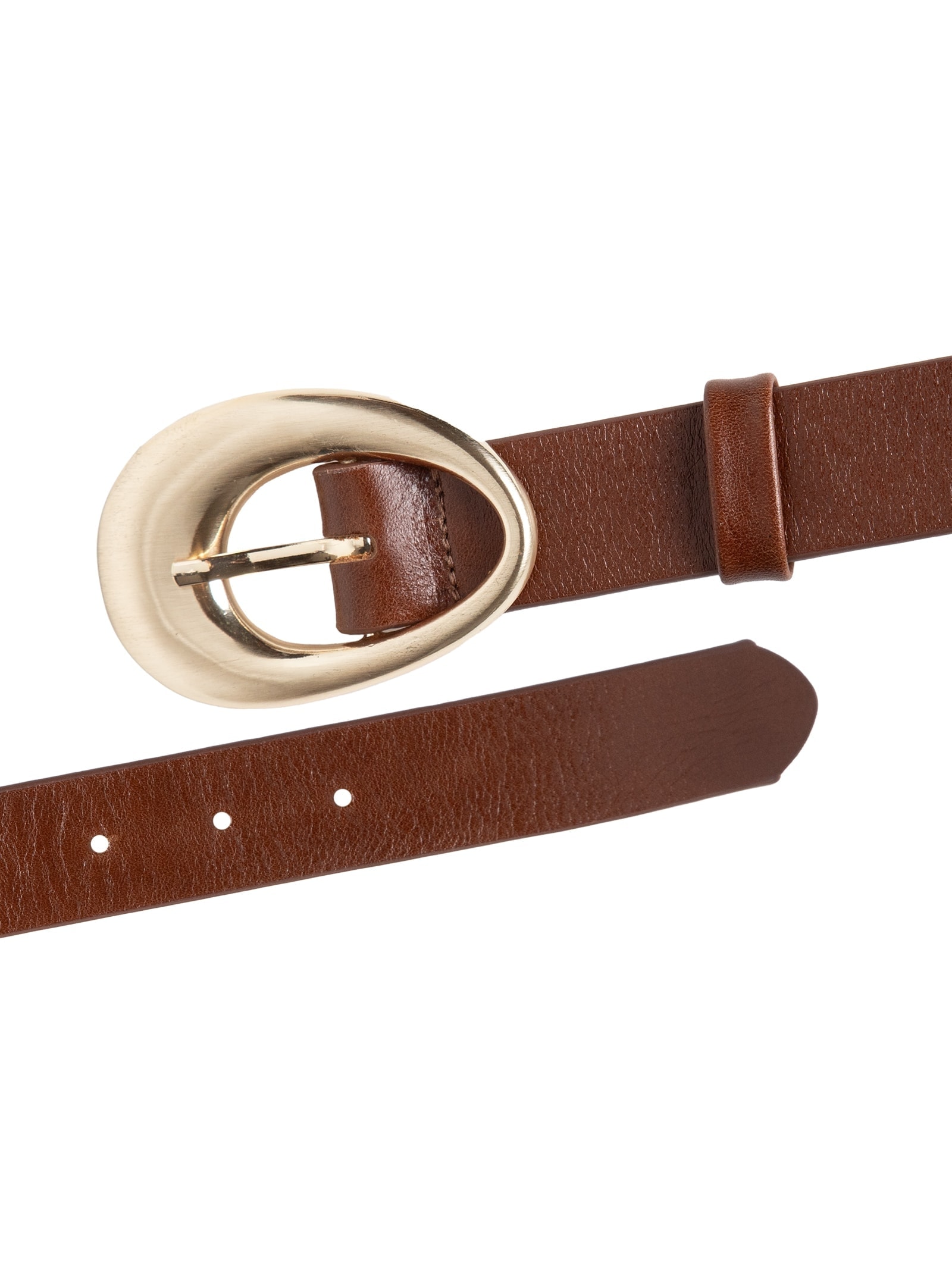 Cinto Feminino Couro Com Fivela Escovada Marrom '2Essential