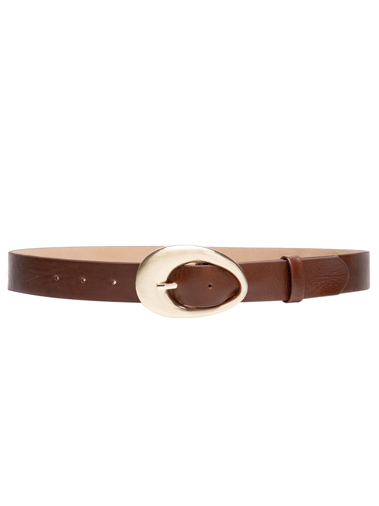 Cinto Feminino Couro Com Fivela Escovada Marrom '2Essential