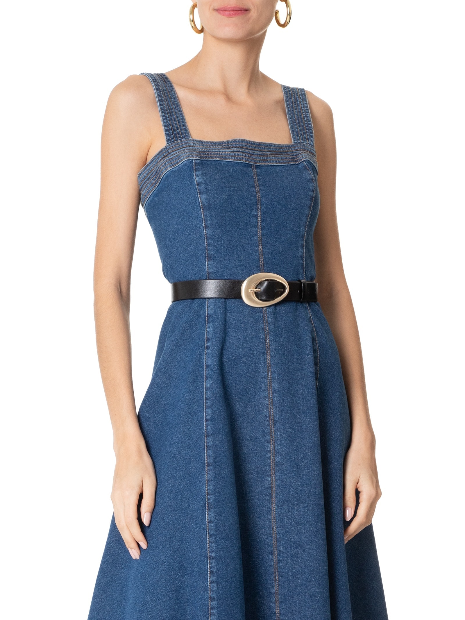 Cinto Feminino Couro Com Fivela Escovada Preto '2Essential