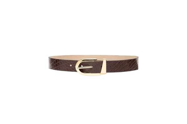 Cinto Feminino Couro Com Fivela Grande - Marrom