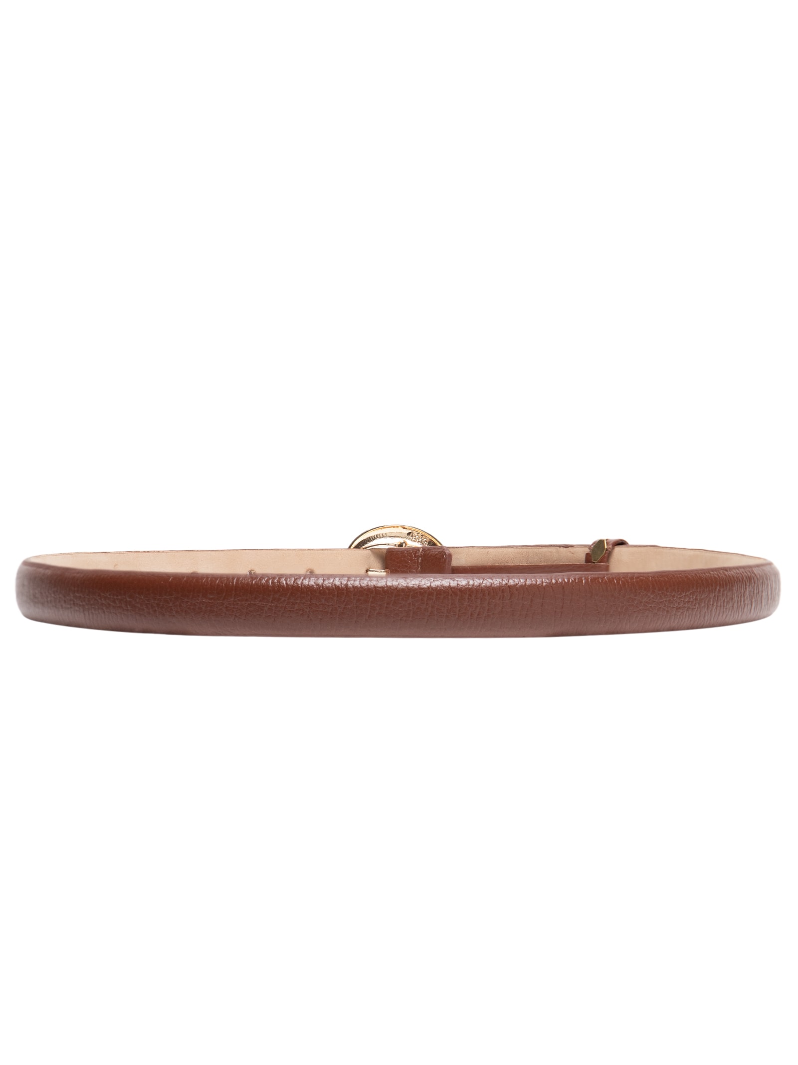 Cinto Feminino Couro Com Fivela Oval Marrom '2Essential