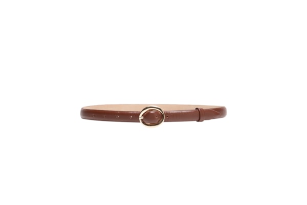 Cinto Feminino Couro Com Fivela Oval - Marrom
