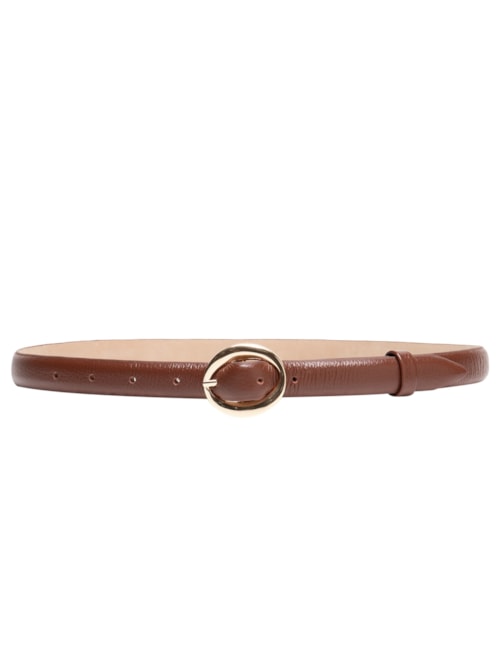 Cinto Feminino Couro Com Fivela Oval – Marrom