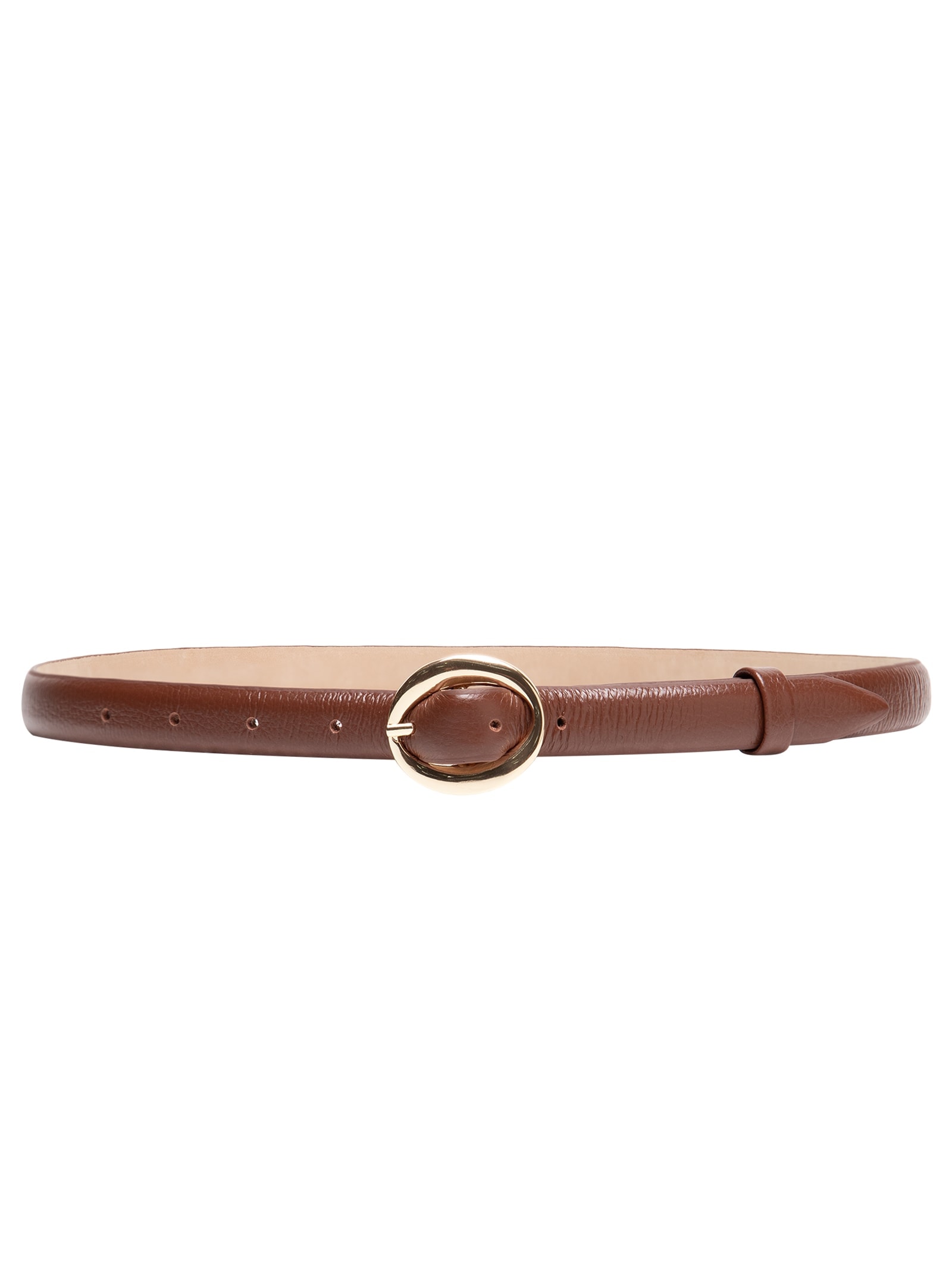 Cinto Feminino Couro Com Fivela Oval Marrom '2Essential