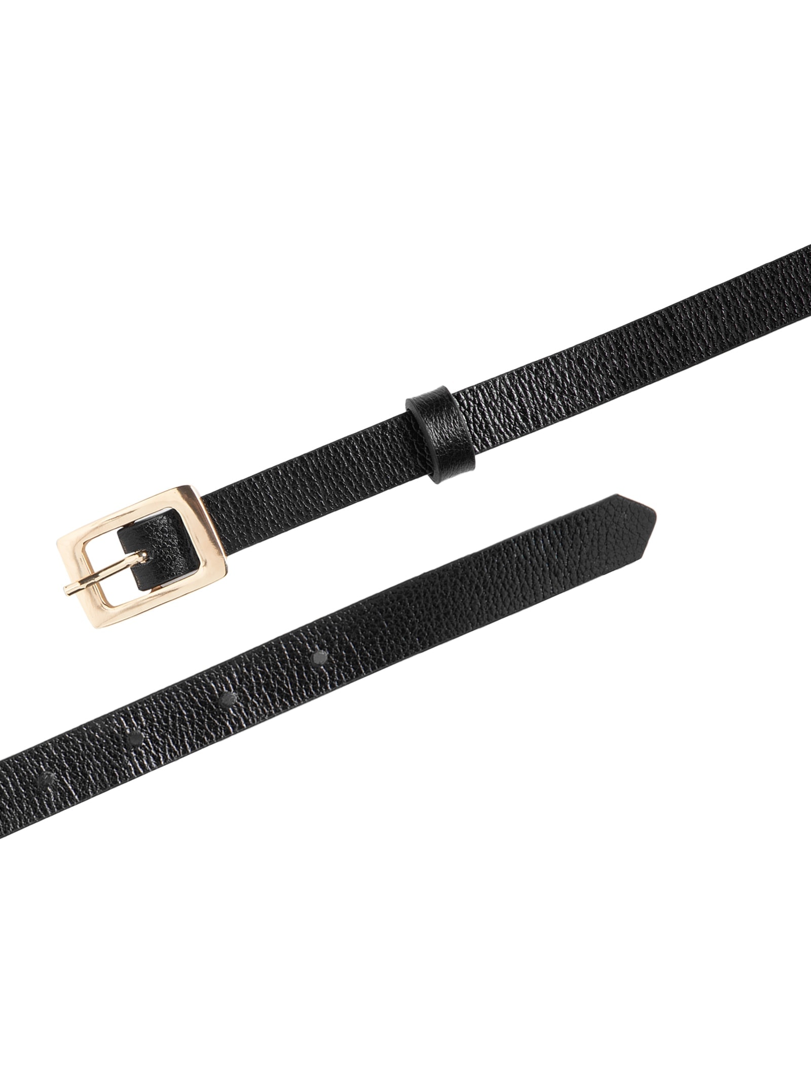 Cinto Feminino Couro Com Fivela Quadrada De Metal Preto Basiq