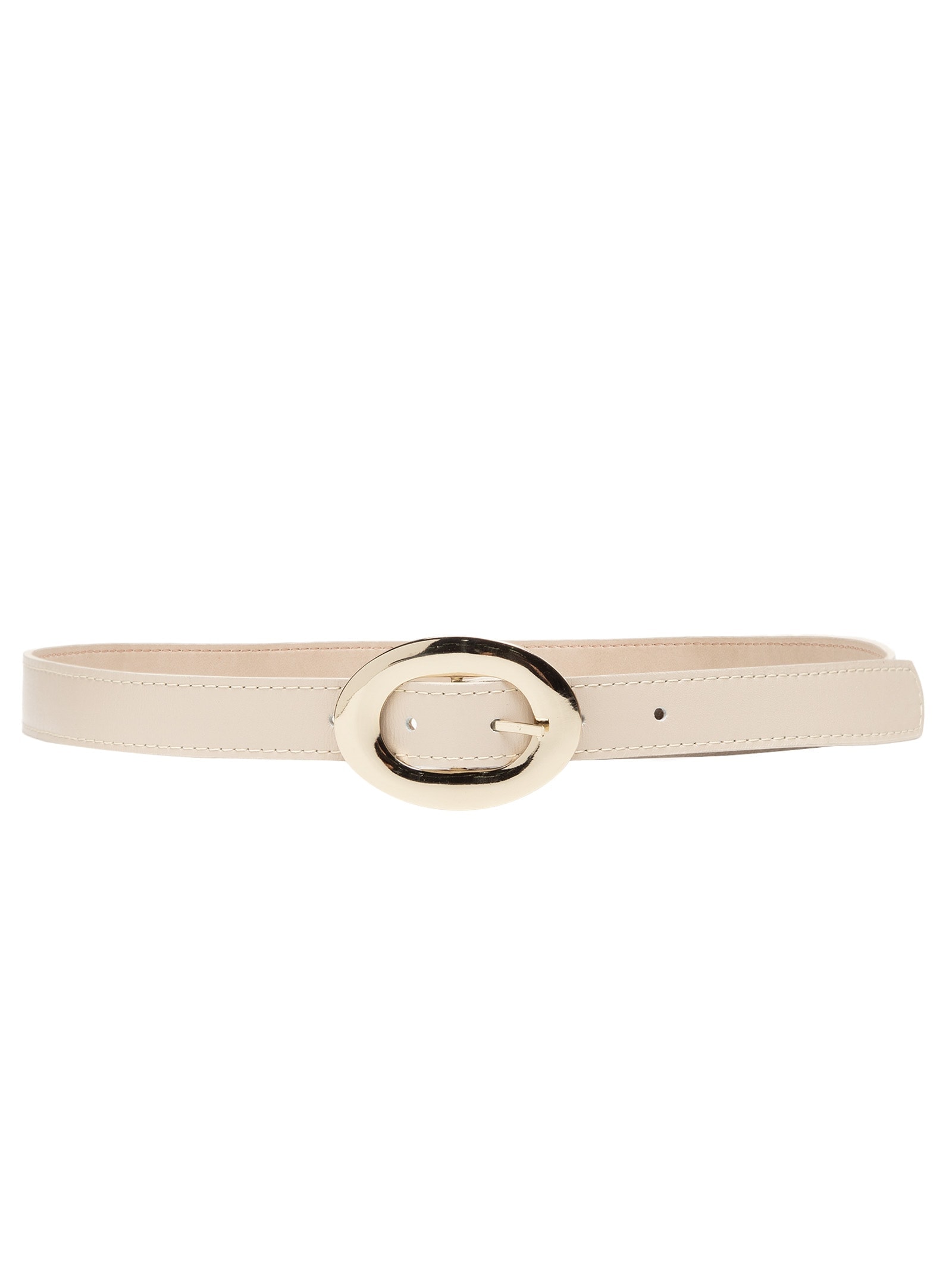 Cinto Feminino Couro Com Fivela Redonda Bege '2Essential