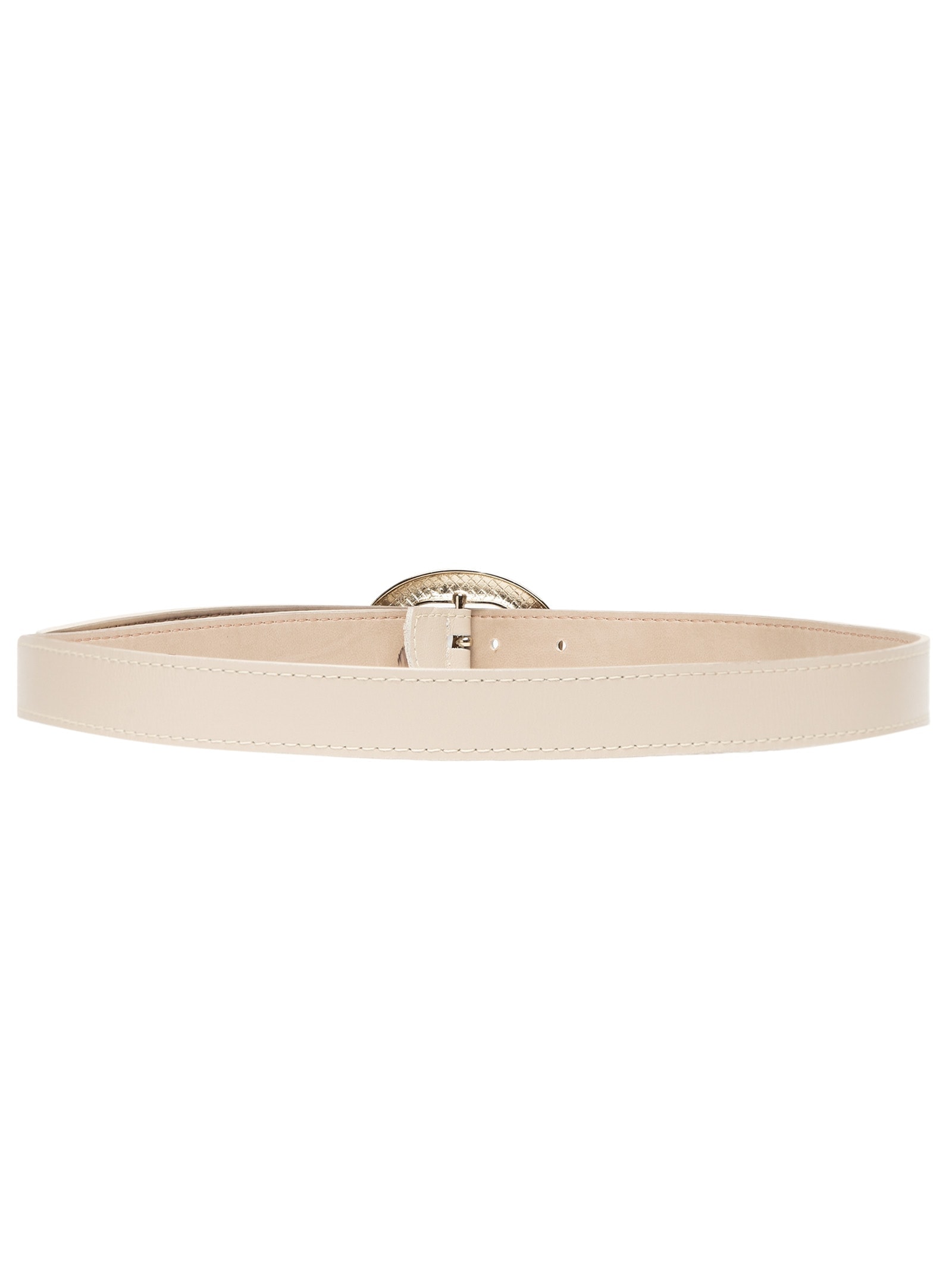 Cinto Feminino Couro Com Fivela Redonda Bege '2Essential