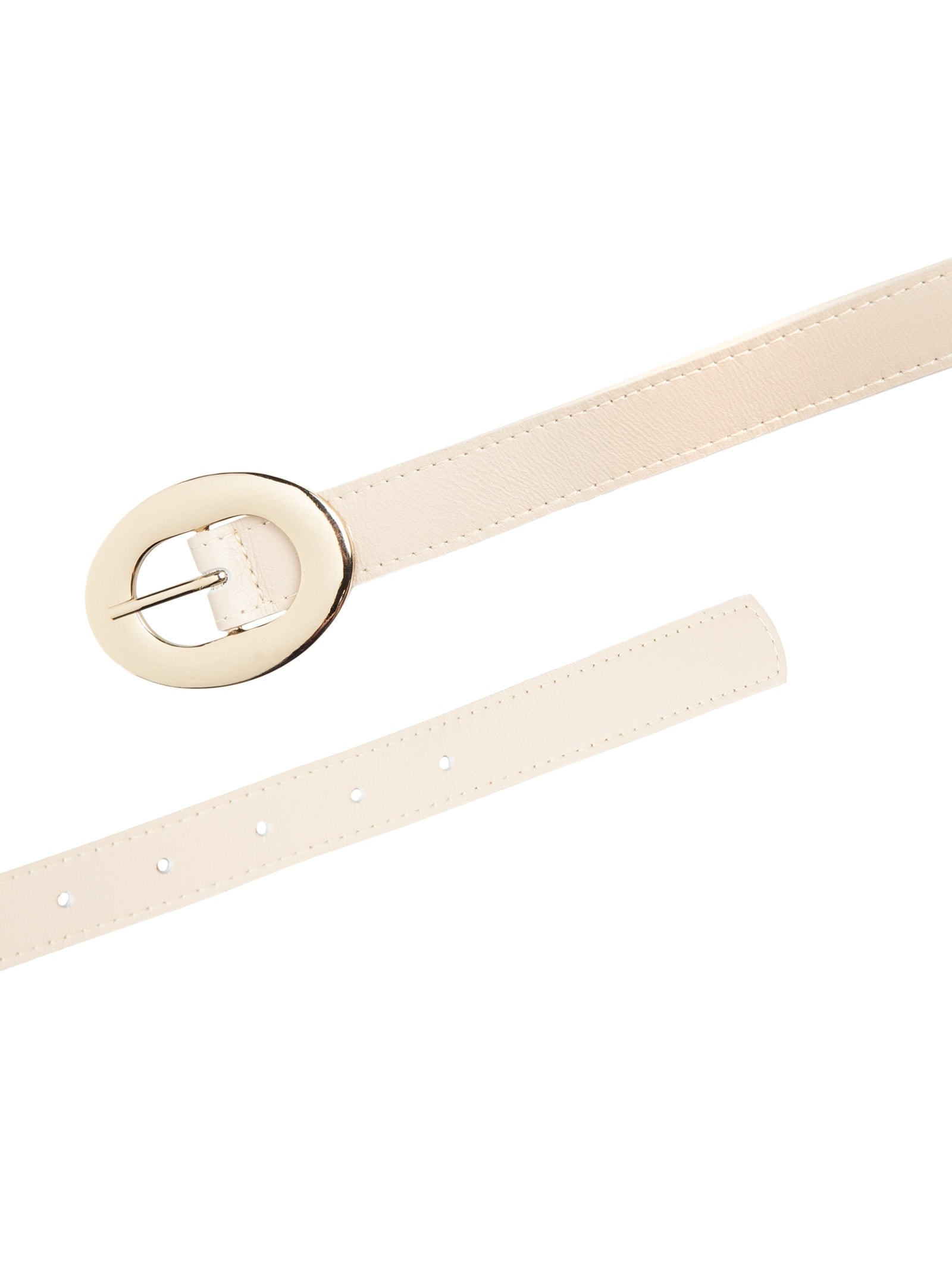 Cinto Feminino Couro Com Fivela Redonda Bege '2Essential