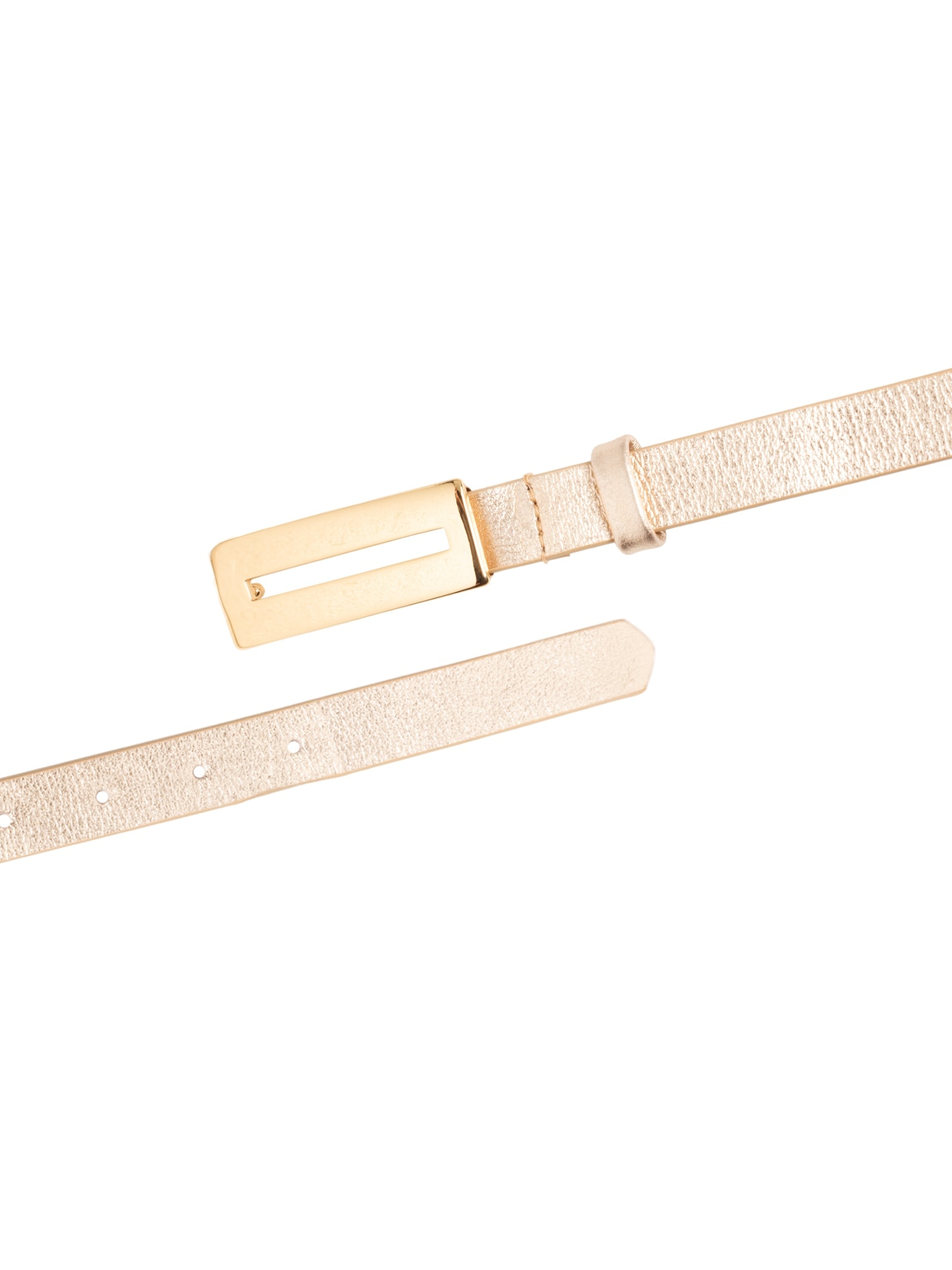 Cinto Feminino Couro Com Fivela Retangular Dourado Market 33