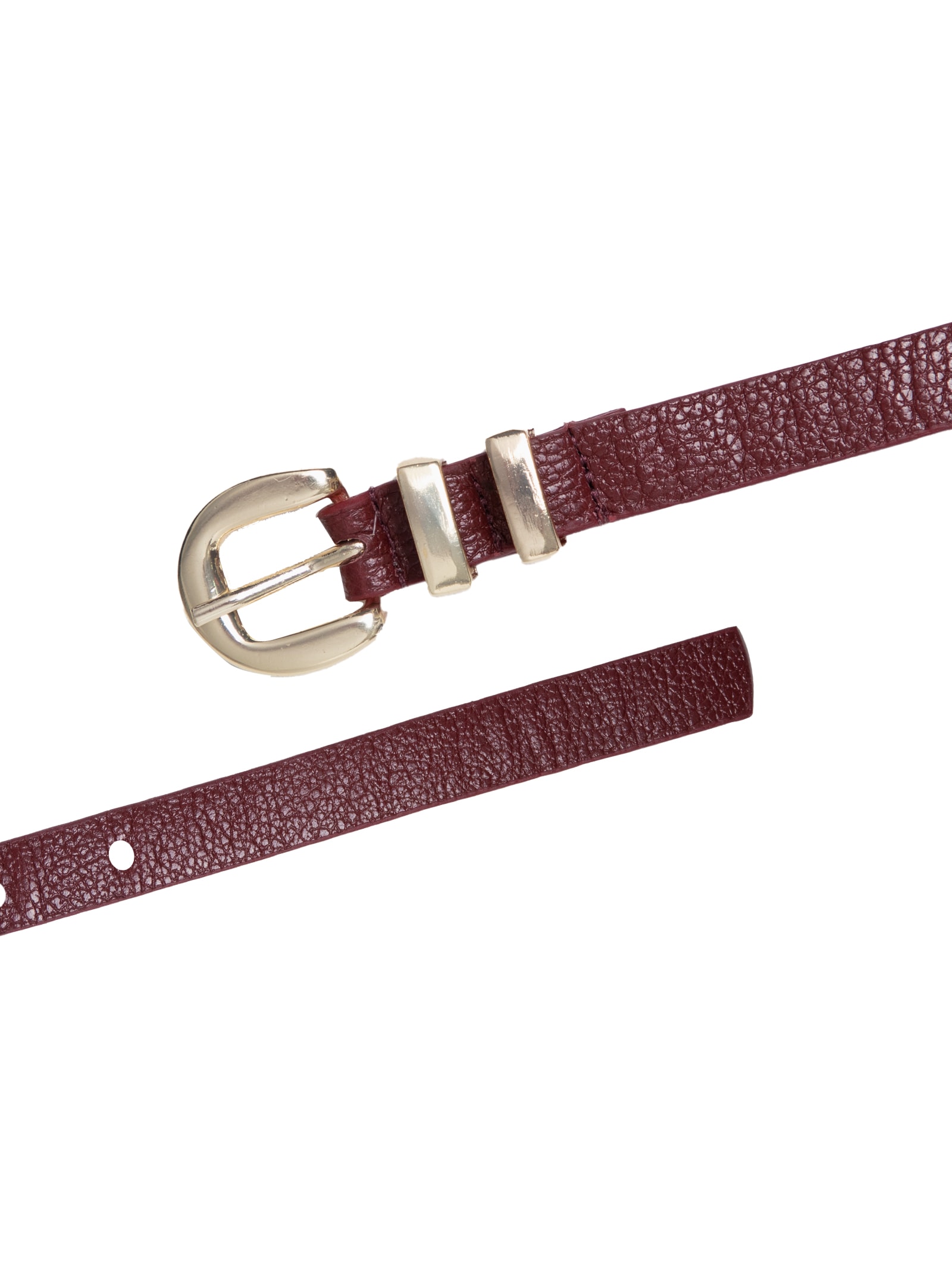 Cinto Feminino Couro Com Passante Duplo E Fivela De Metal Azul Basiq
