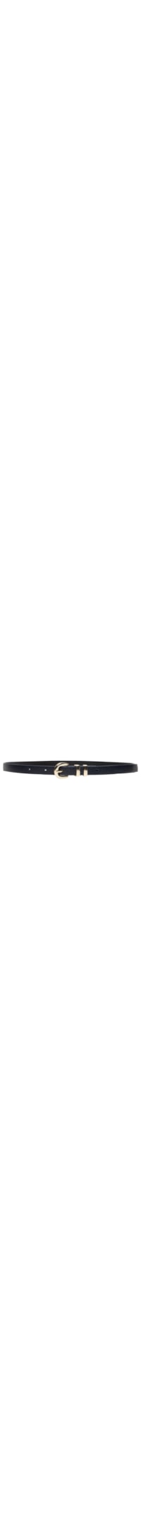 Cinto Feminino Couro Com Passante Duplo E Fivela De Metal - Azul