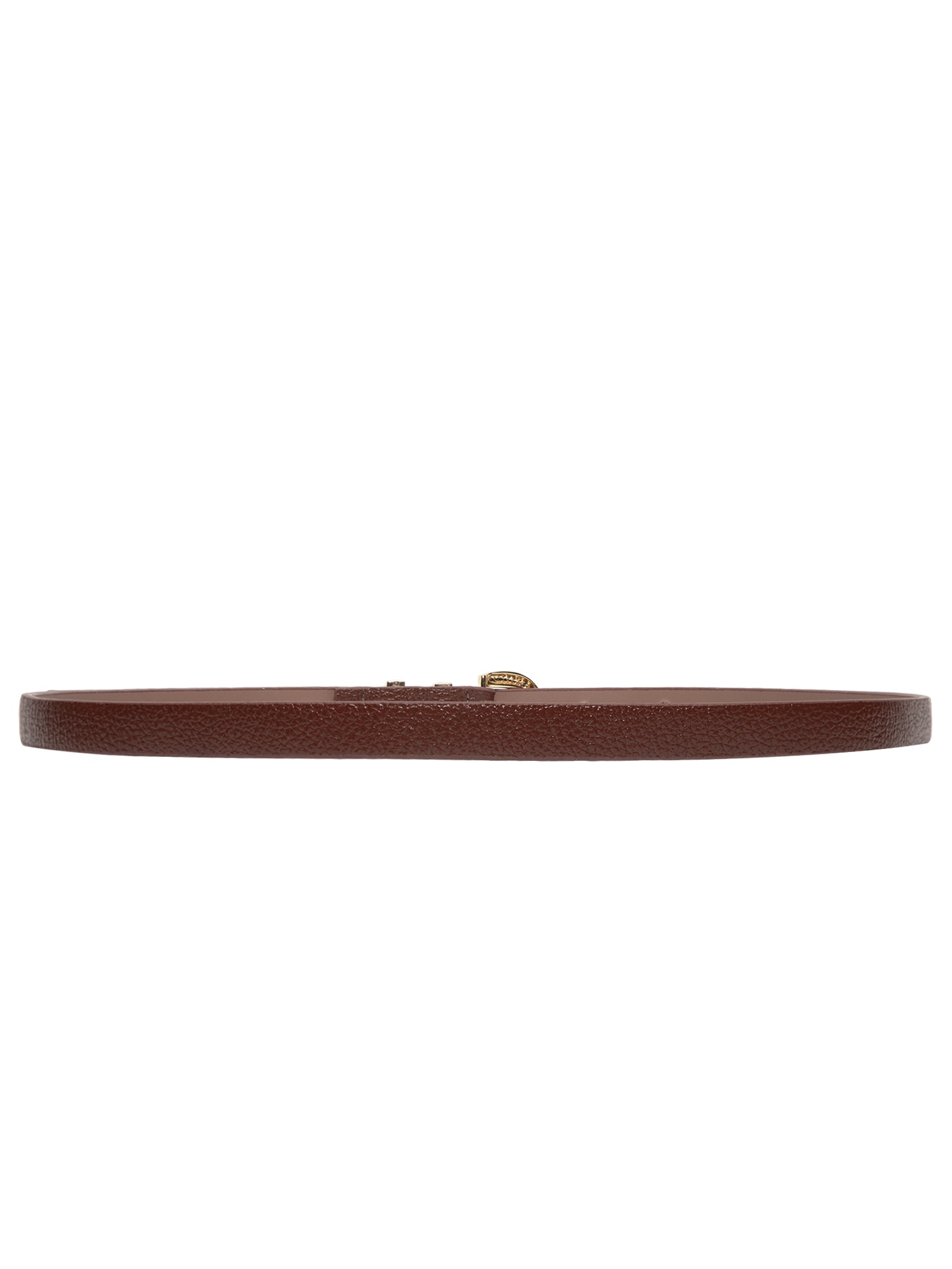 Cinto Feminino Couro Com Passante Duplo E Fivela De Metal Marrom Basiq