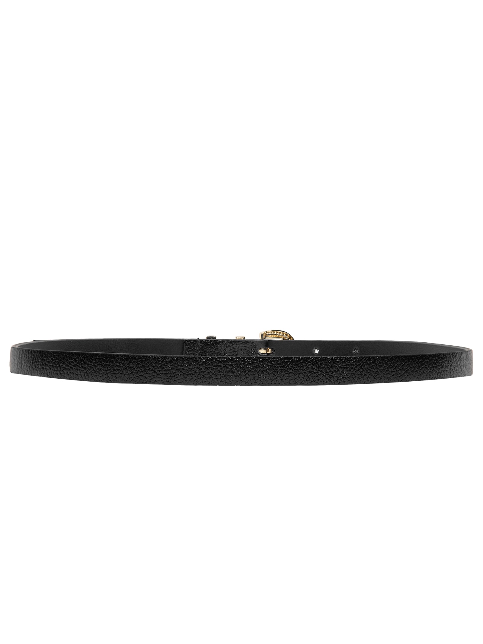 Cinto Feminino Couro Com Passante Duplo E Fivela De Metal Preto Basiq