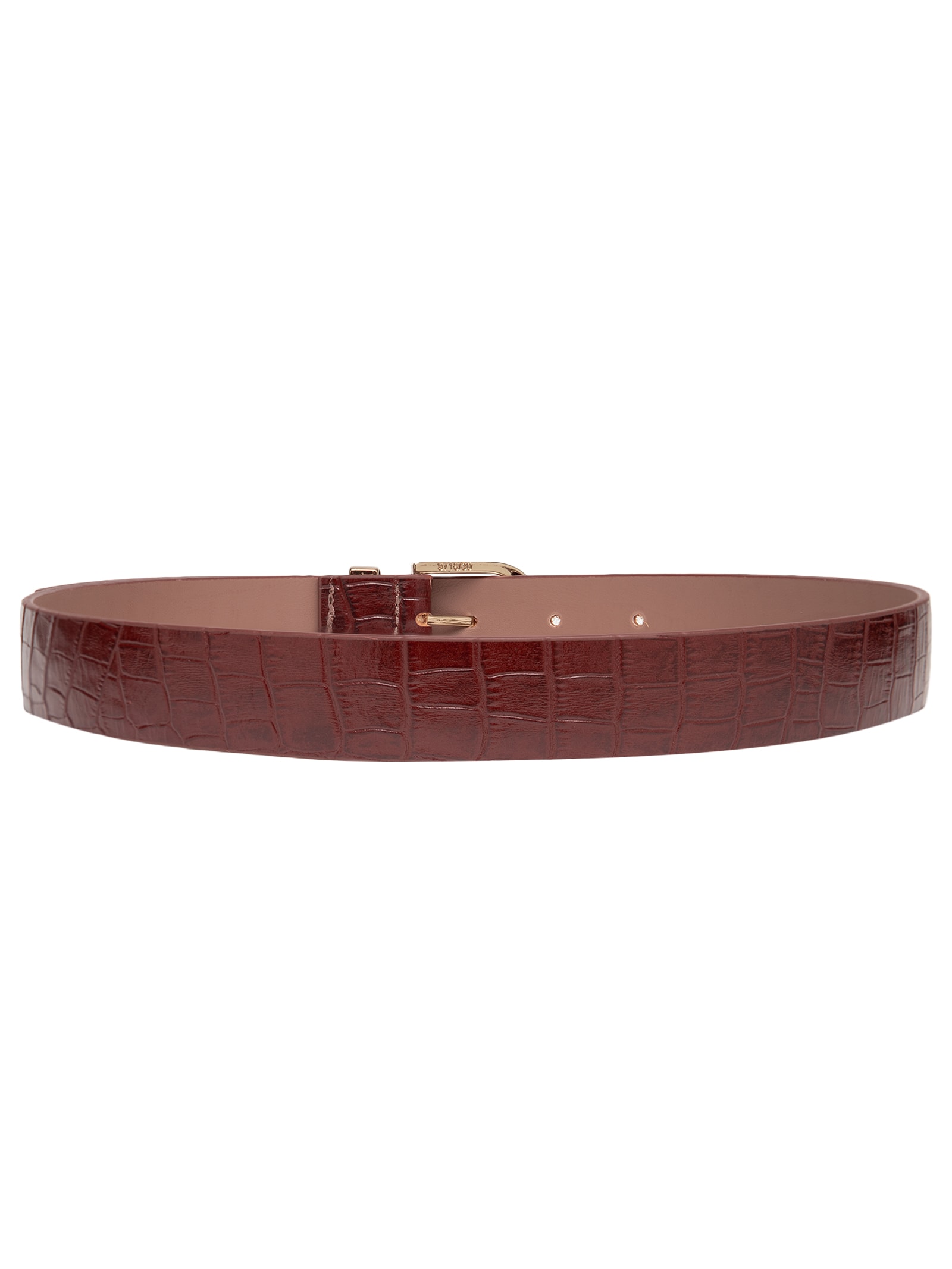 Cinto Feminino Couro Croco Marrom Basiq