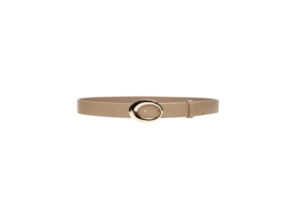 Cinto Feminino Couro Dourado - Bege