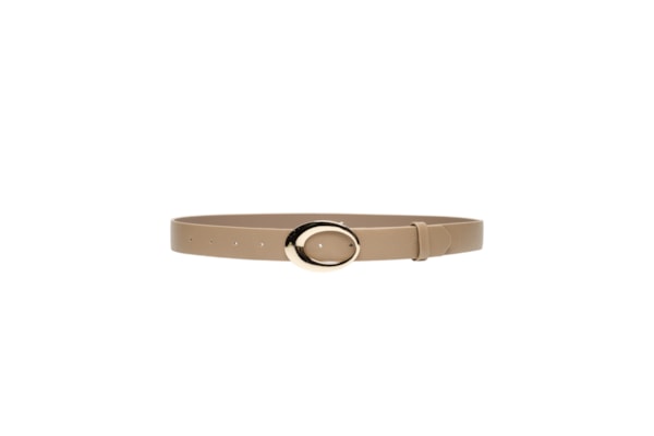Cinto Feminino Couro Dourado - Bege