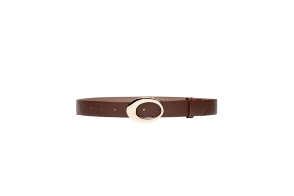 Cinto Feminino Couro Dourado - Marrom