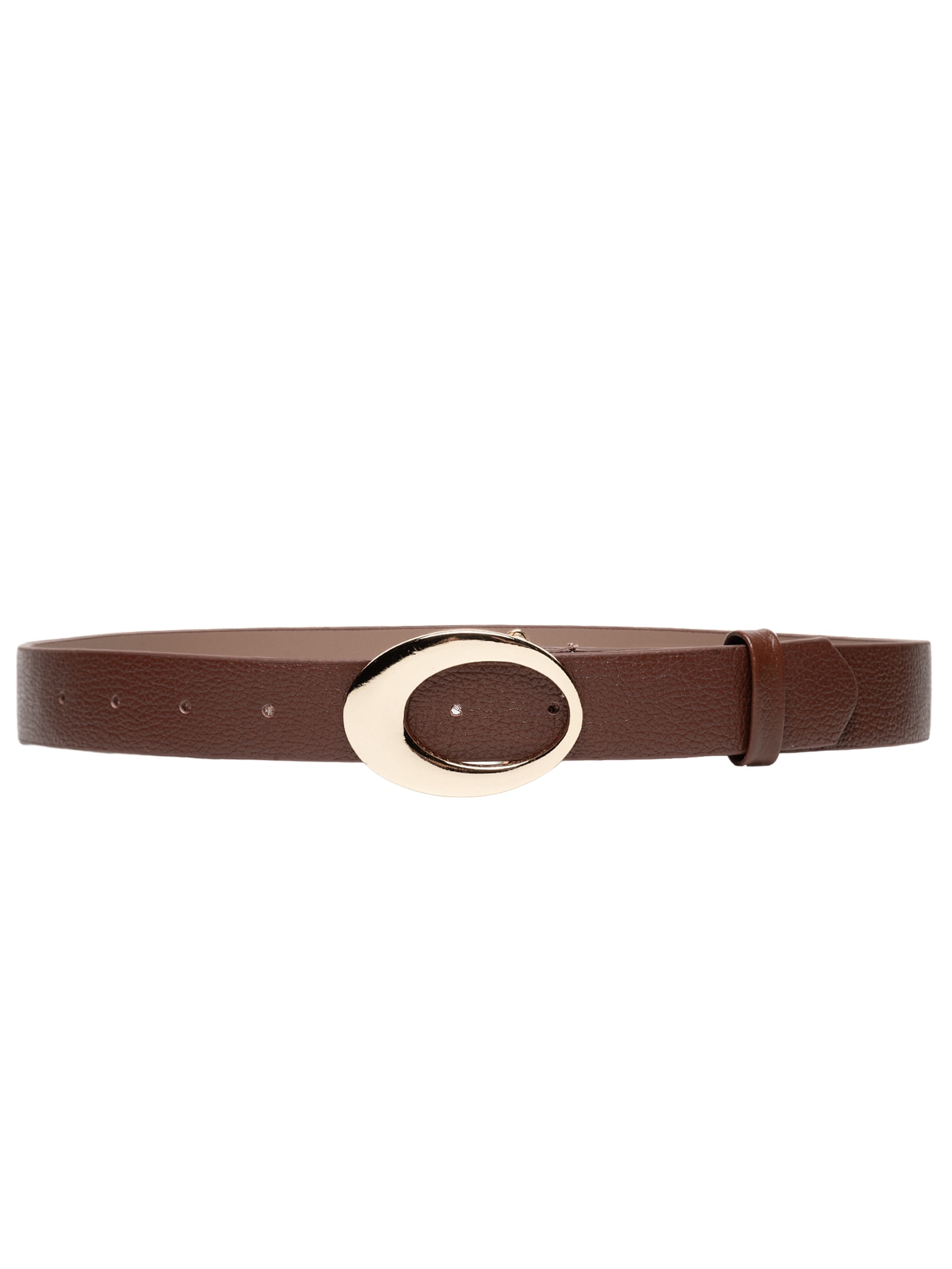Cinto Feminino Couro Dourado Marrom Market 33