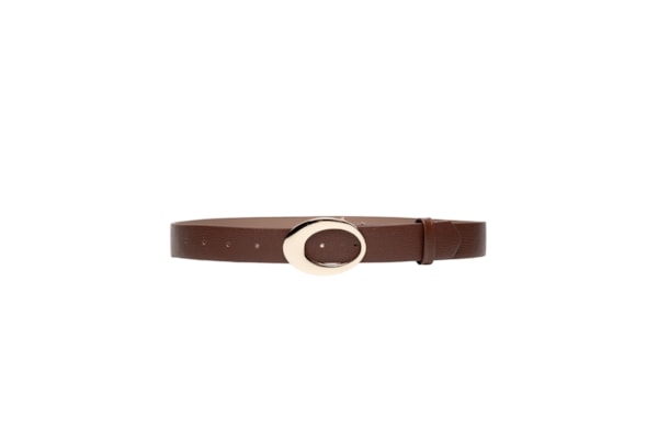 Cinto Feminino Couro Dourado - Marrom