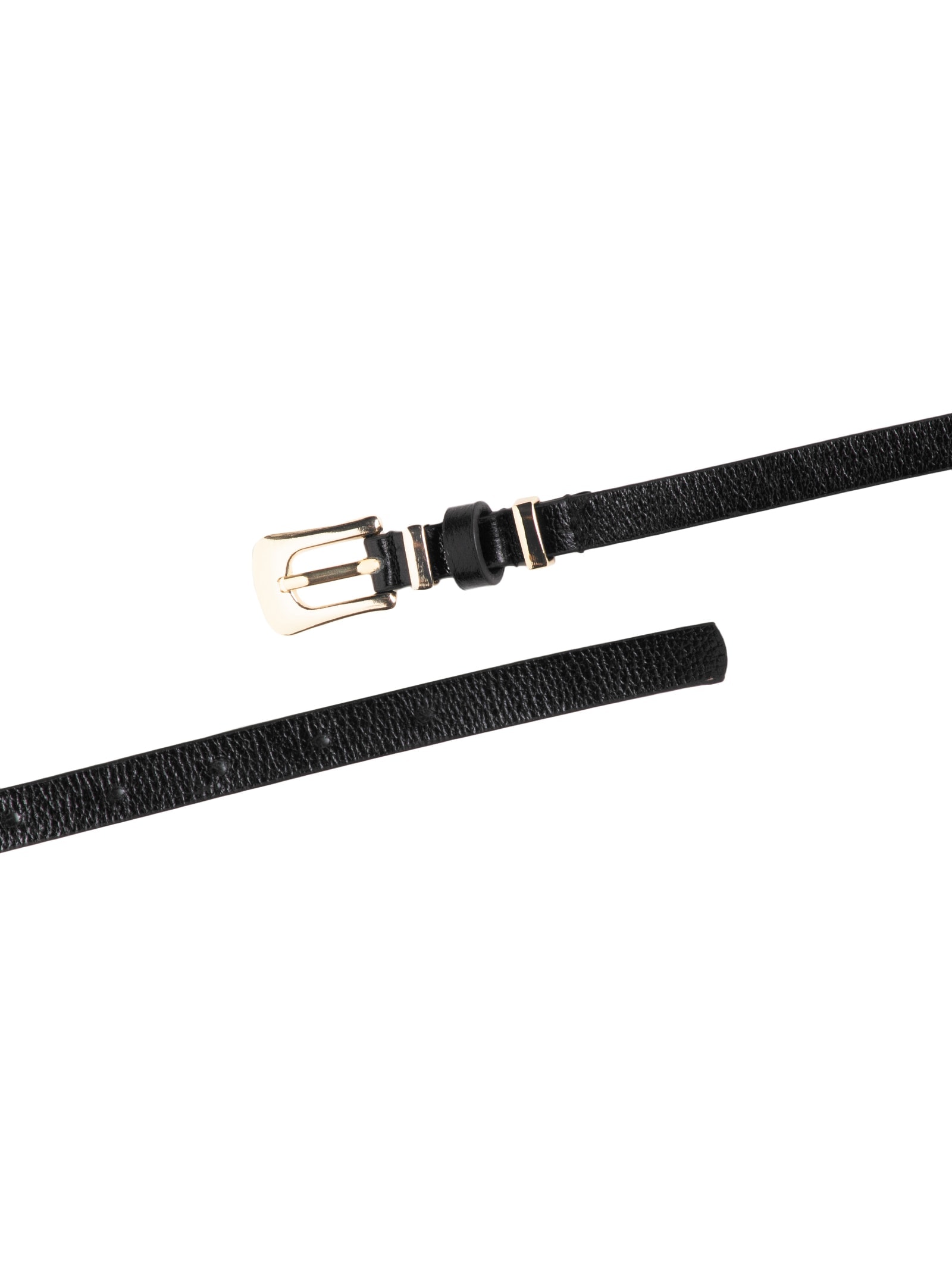 Cinto Feminino Couro Fino Com Fivela De Metal Preto Basiq