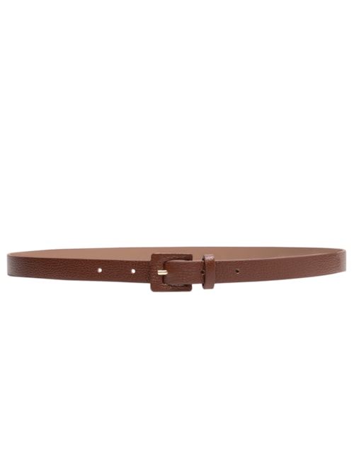 Cinto Feminino Couro Fino Com Fivela Encapada – Marrom