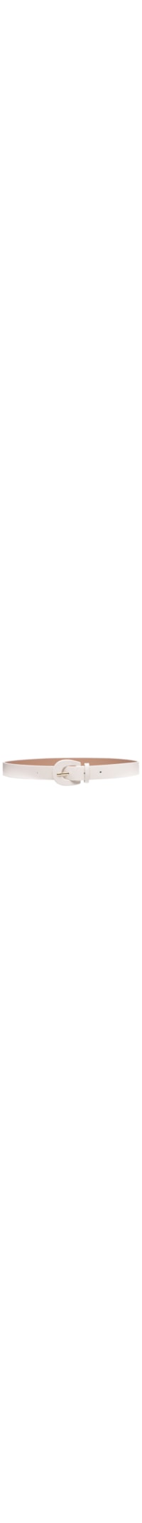 Cinto Feminino Couro Fino Com Fivela Encapada - Off White
