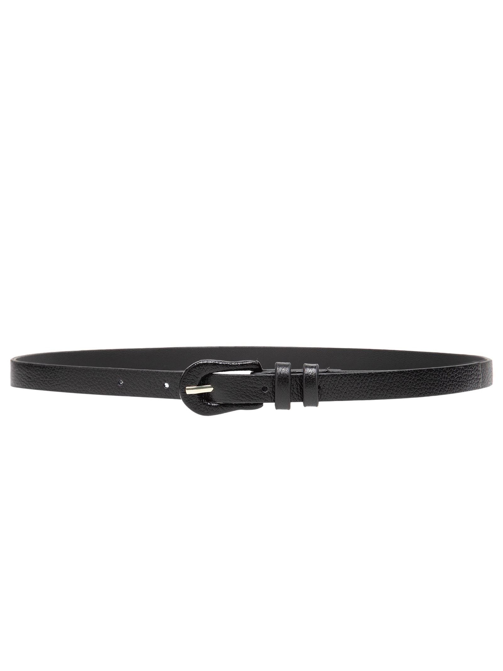 Cinto Feminino Couro Fino Com Fivela Encapada Preto Basiq