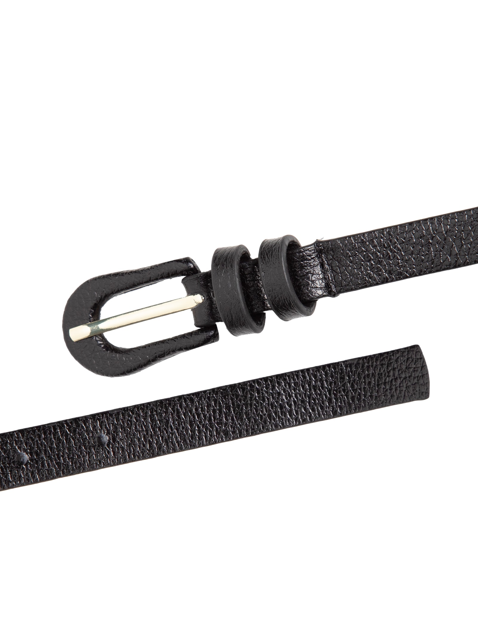 Cinto Feminino Couro Fino Com Fivela Encapada Preto Basiq