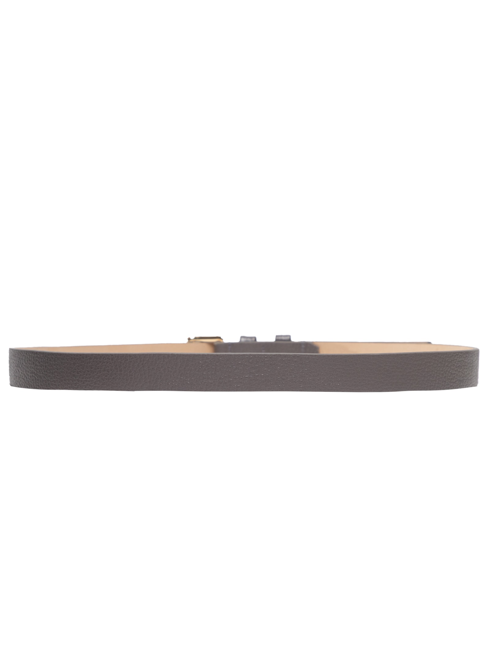 Cinto Feminino Couro Fino com Fivela Quadrada de Metal Branco Basiq