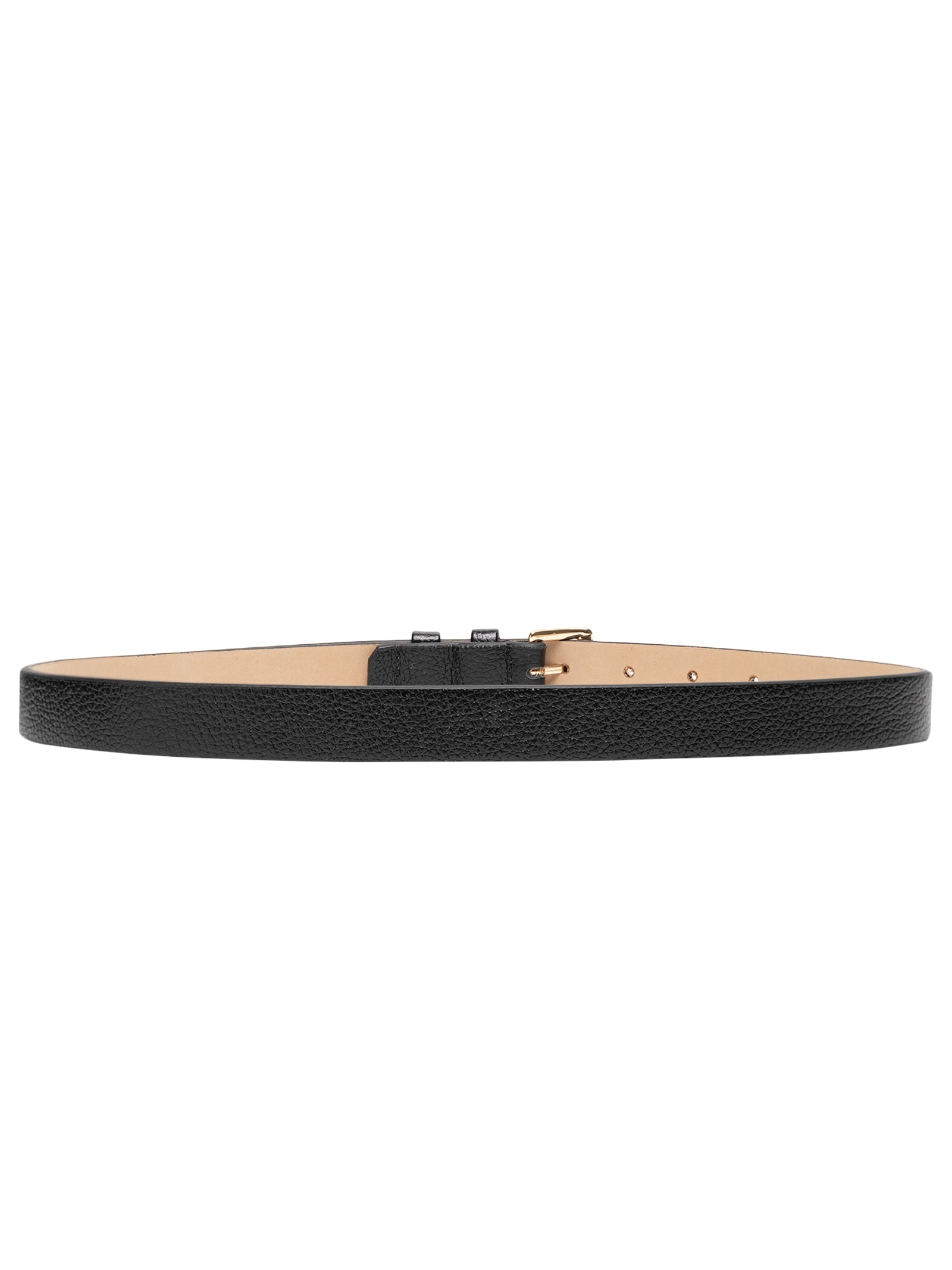 Cinto Feminino Couro Fino Com Fivela Quadrada De Metal Preto Basiq