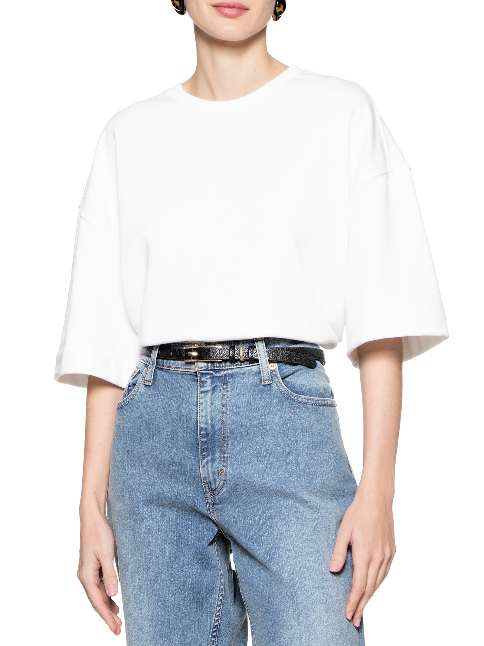 Cinto Feminino Couro Fino com Fivela Retangular Bege Basiq