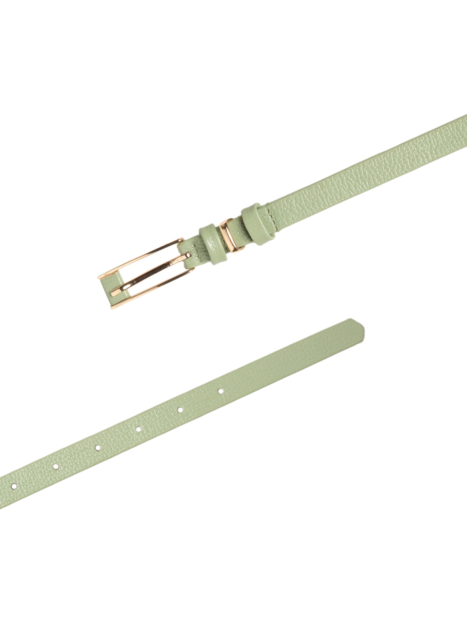 Cinto Feminino Couro Fino Com Fivela Retangular Verde Basiq