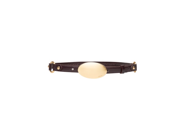 Cinto Feminino Couro Fino Fivela Oval Metal - Marrom