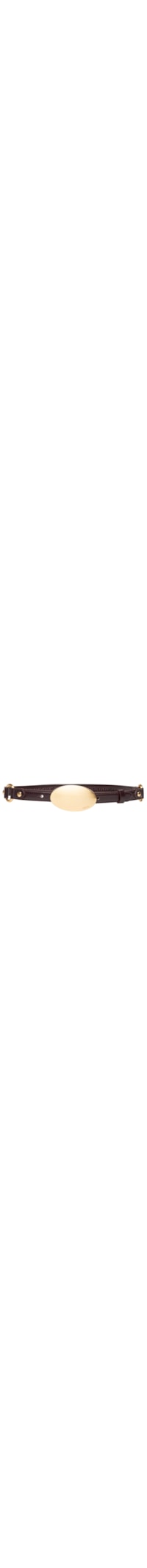 Cinto Feminino Couro Fino Fivela Oval Metal - Marrom