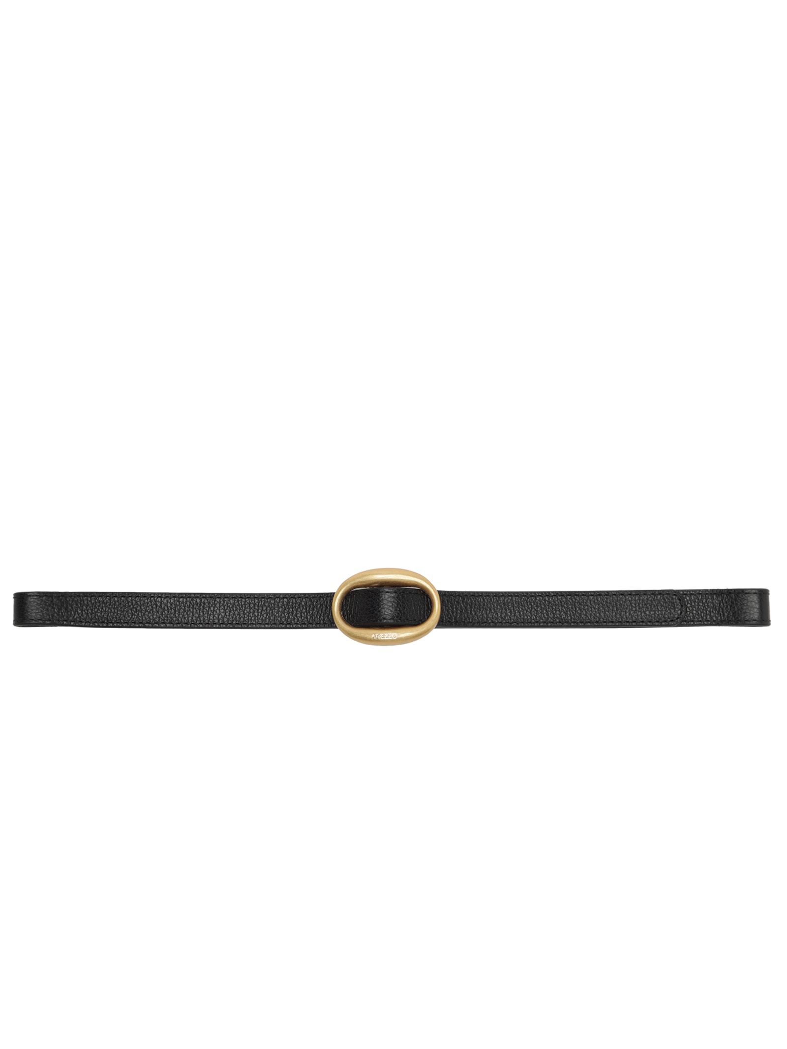 Cinto Feminino Couro Fino Fivela Ovalada Preto Arezzo