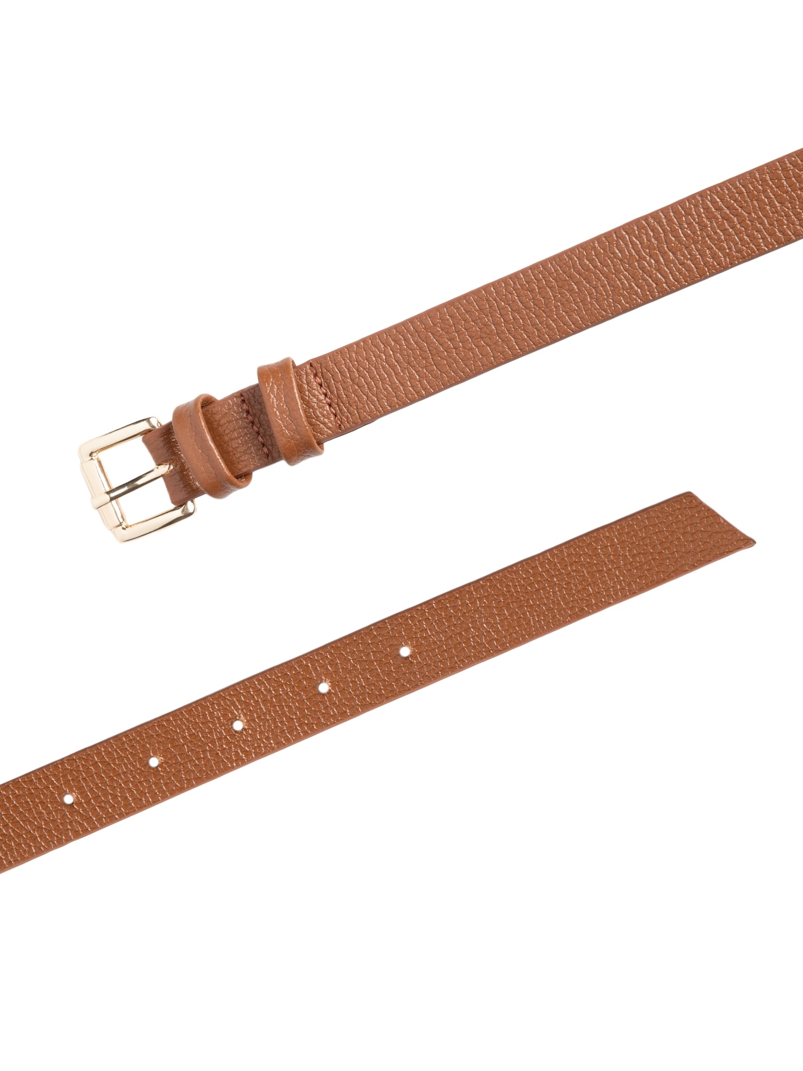 Cinto Feminino Couro Fino Fivela Quadrada Metal Branco Basiq