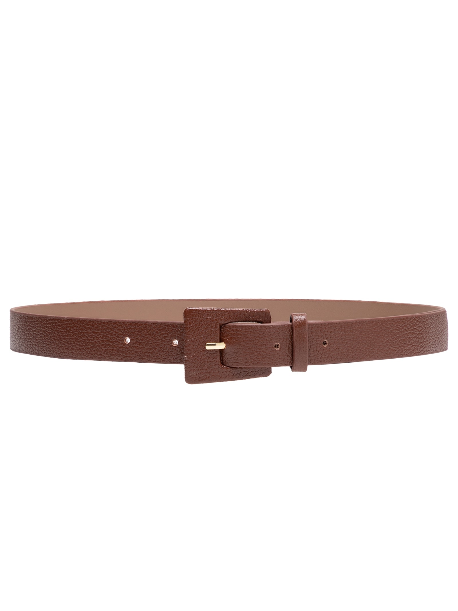 Cinto Feminino Couro Fino Marrom Basiq