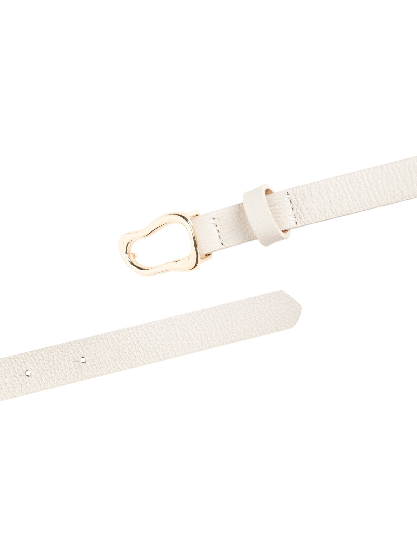 Cinto Feminino Couro Fivela De Metal Orgânica Off White '2Essential