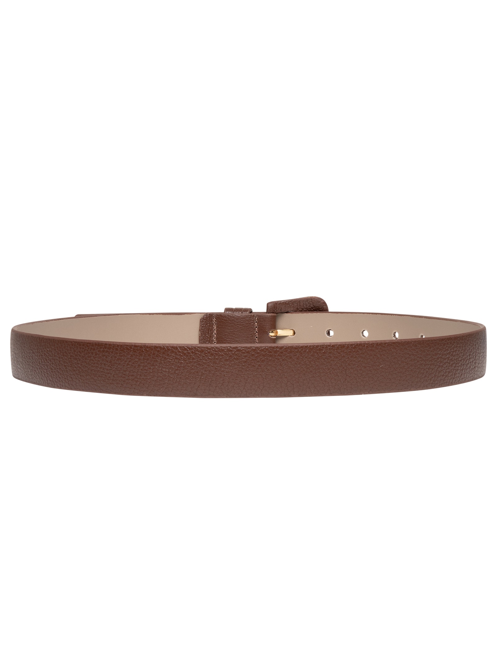Cinto Feminino Couro Fivela Encapada Marrom Basiq
