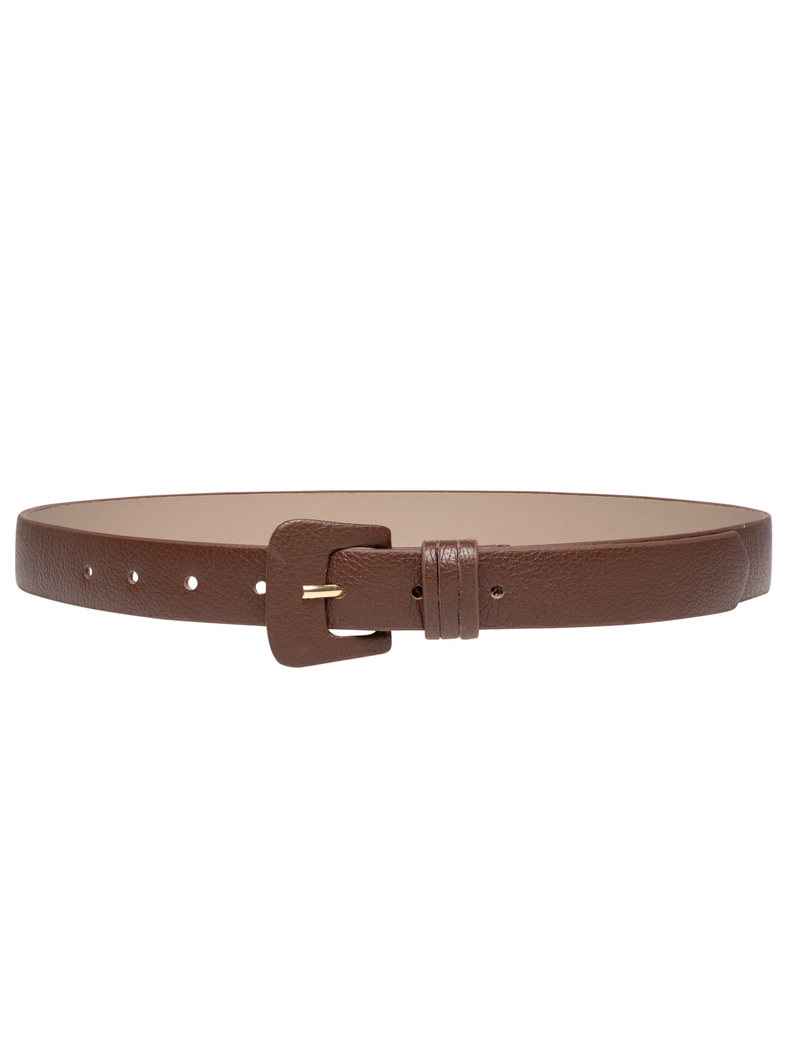 Cinto Feminino Couro Fivela Encapada Marrom Basiq