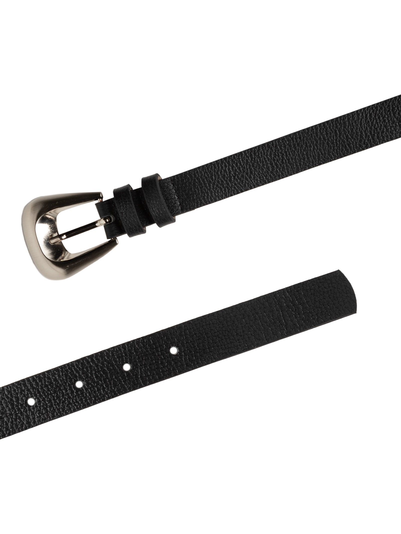 Cinto Feminino Couro Fivela Escovada Preto Basiq