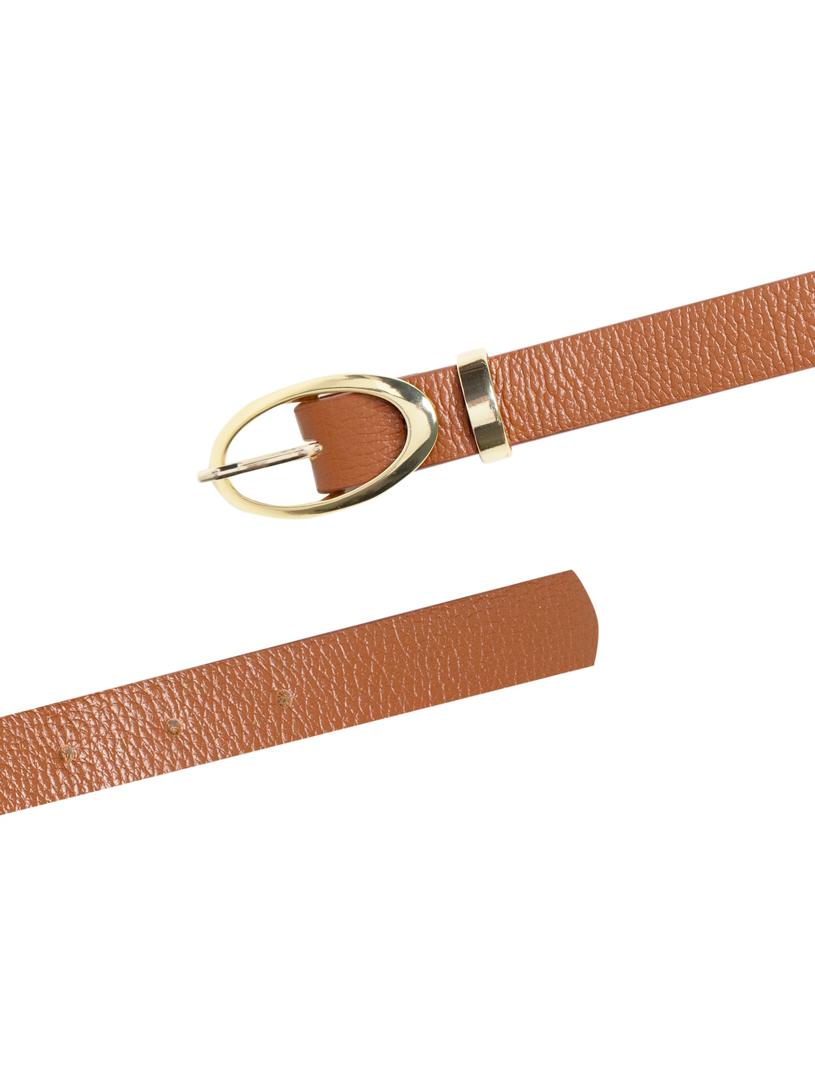 Cinto Feminino Couro Fivela Oval Marrom Basiq