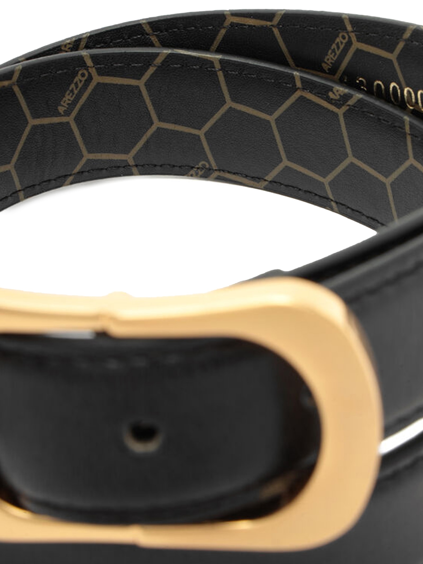 Cinto Feminino Couro Médio Fivela Alongada Preto Arezzo