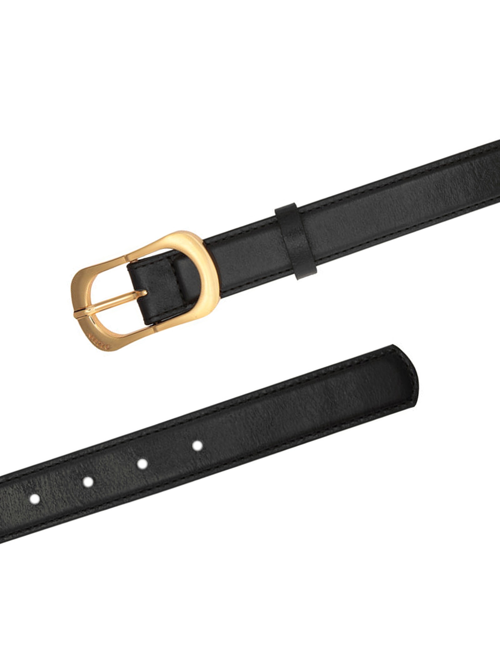 Cinto Feminino Couro Médio Fivela Alongada Preto Arezzo