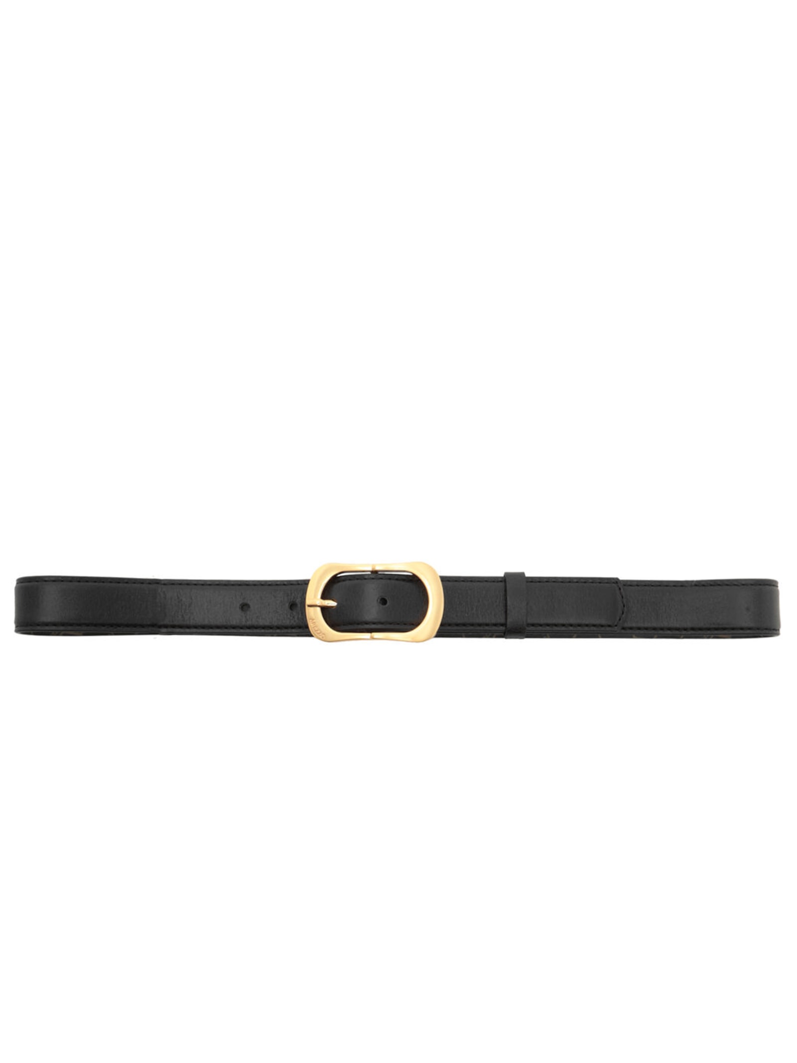 Cinto Feminino Couro Médio Fivela Alongada Preto Arezzo