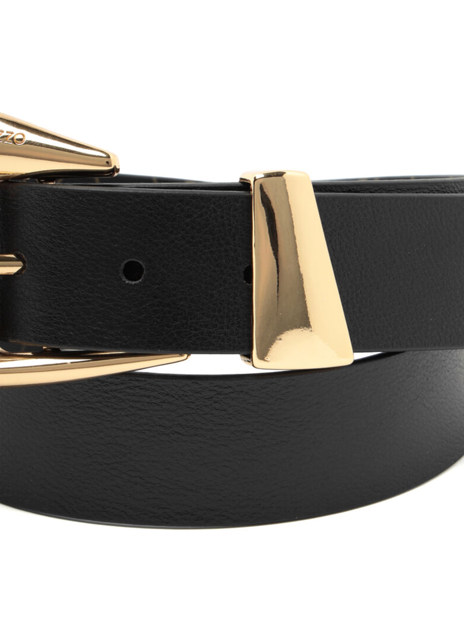 Cinto Feminino Couro Médio Fivela Orgânica Dourada Preto Arezzo